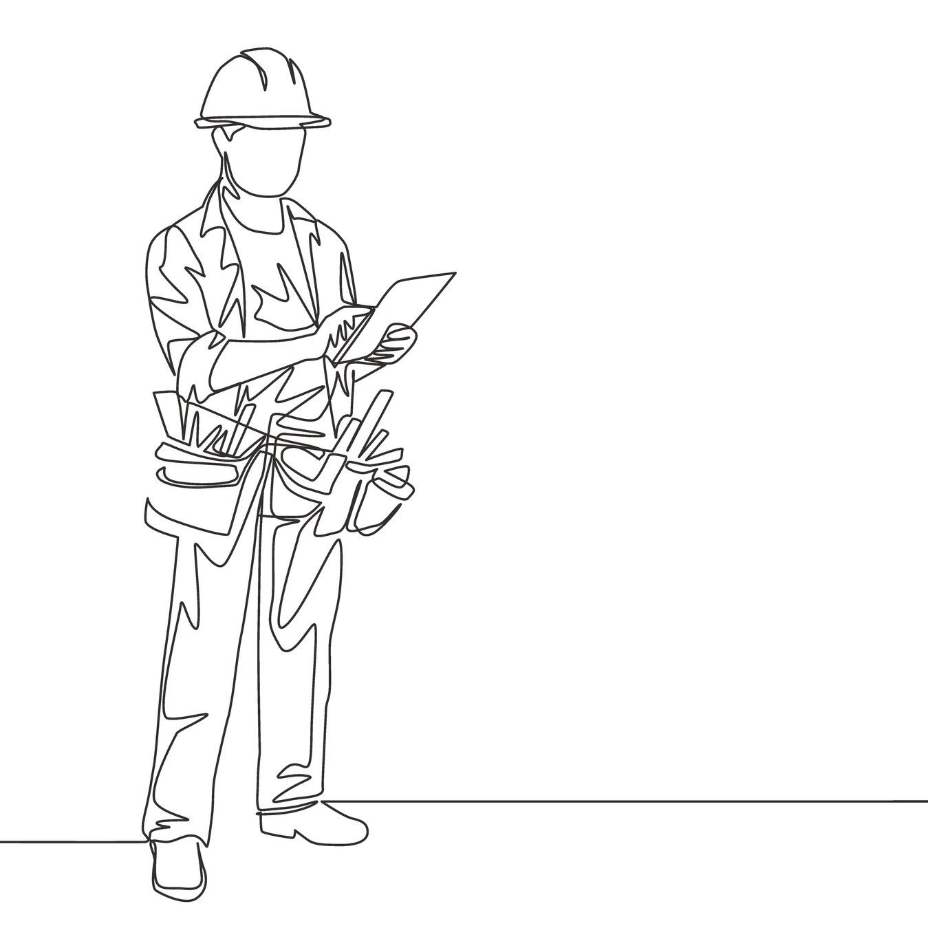 Artisan faisant un état des lieux