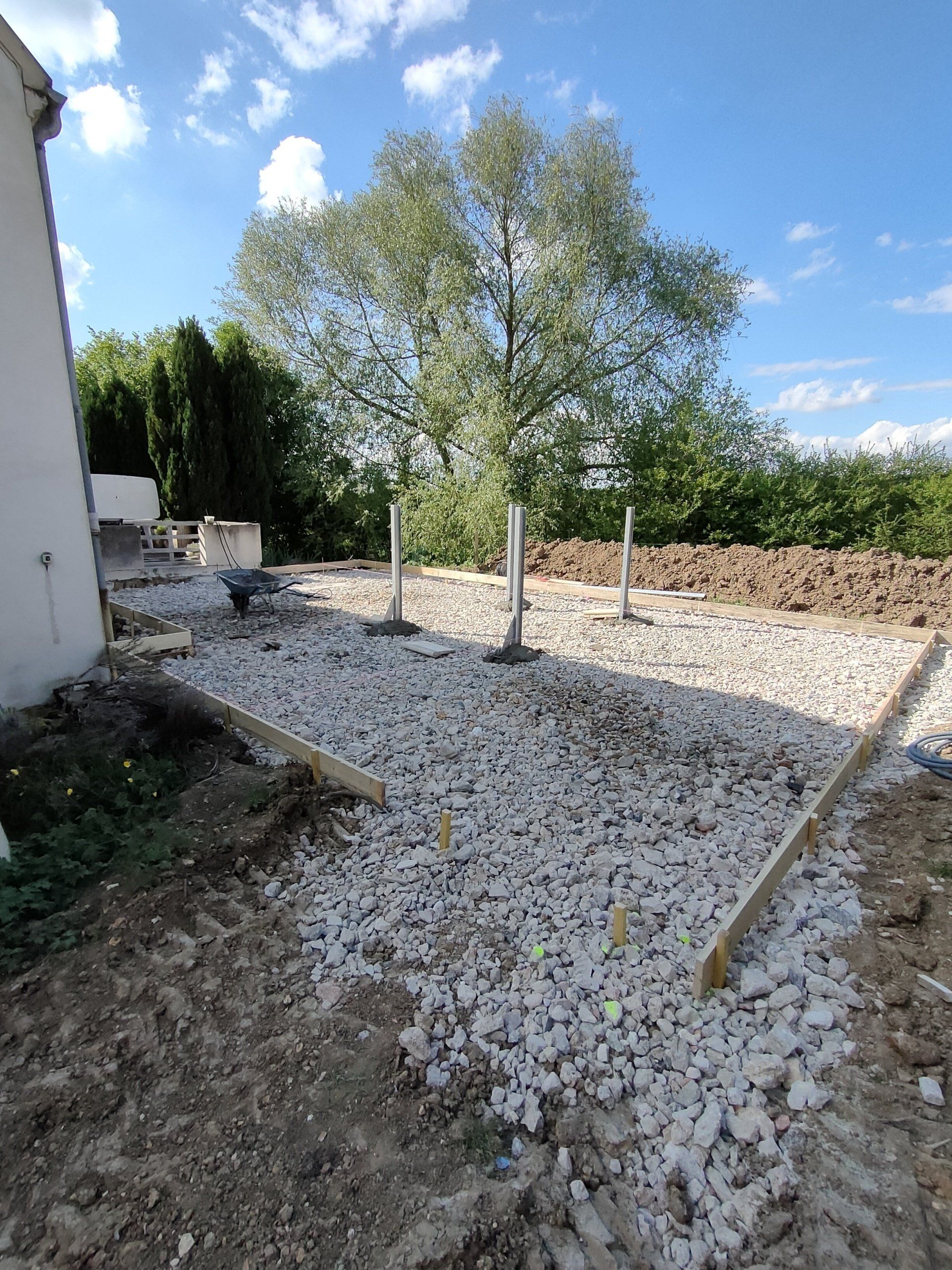 Création d'un coffrage pour couler une dalle en béton