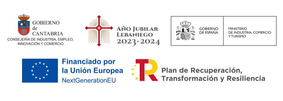Logotipos y texto: Gobierno de Cantabria, financiación Unión Europea, Jubileo Año 2023-2024, Plan de Recuperación.