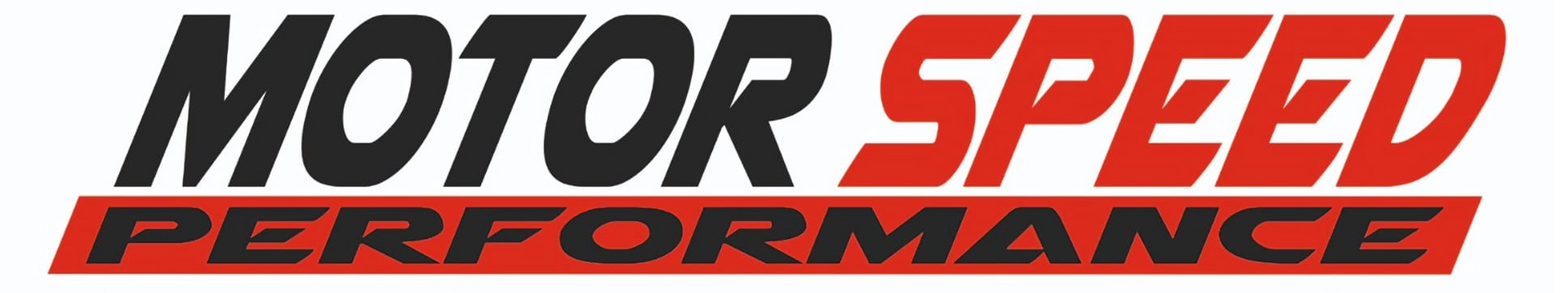 Un logotipo rojo y negro para el rendimiento de la velocidad del motor.