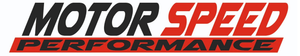 Un logotipo rojo y negro para el rendimiento de la velocidad del motor.