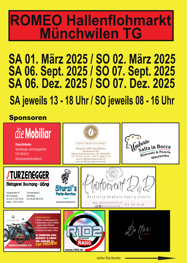 3. QUARTAL 2025 - Hubis Flohmarkt Termine