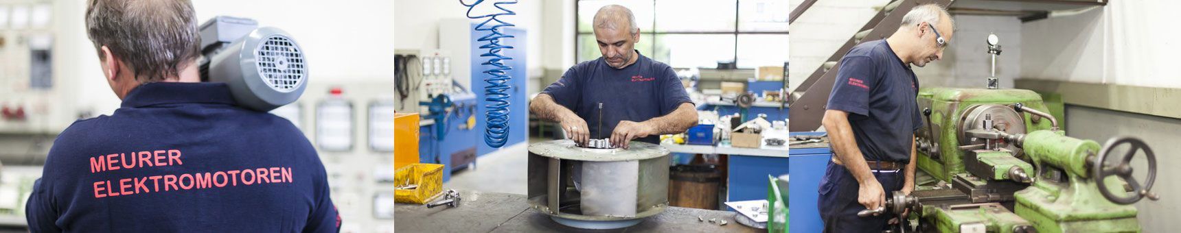 Ein Mann mit einer Maske arbeitet in einer Fabrik an einer Maschine.