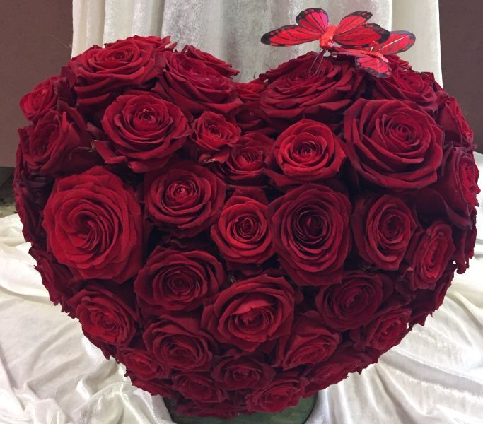 Herz aus roten Rosen