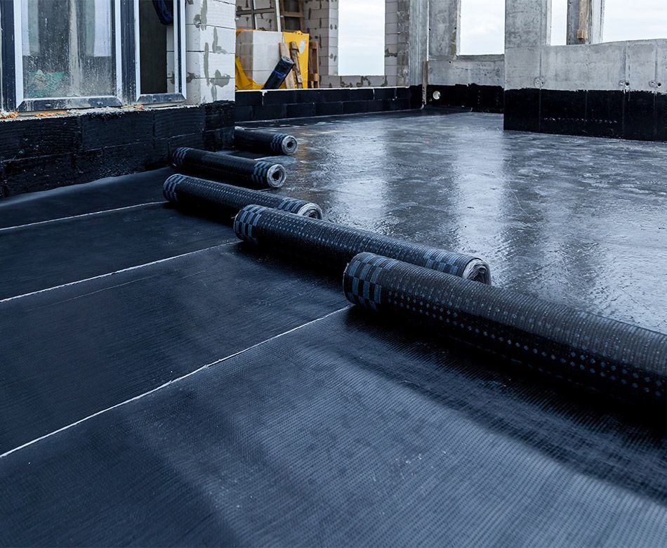 Toit-terrasse en cours de pose