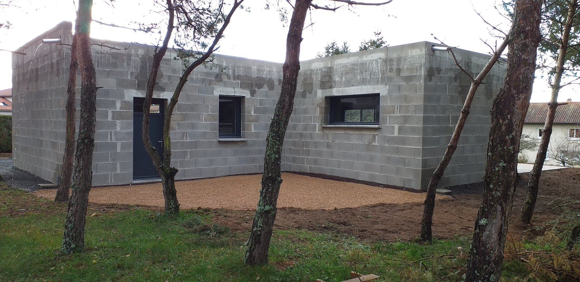 construction d'une villa toiture terrasse