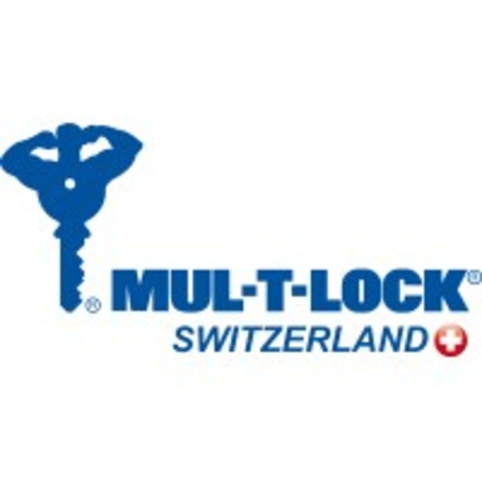 Un logo bleu et blanc pour mult-t-lock suisse