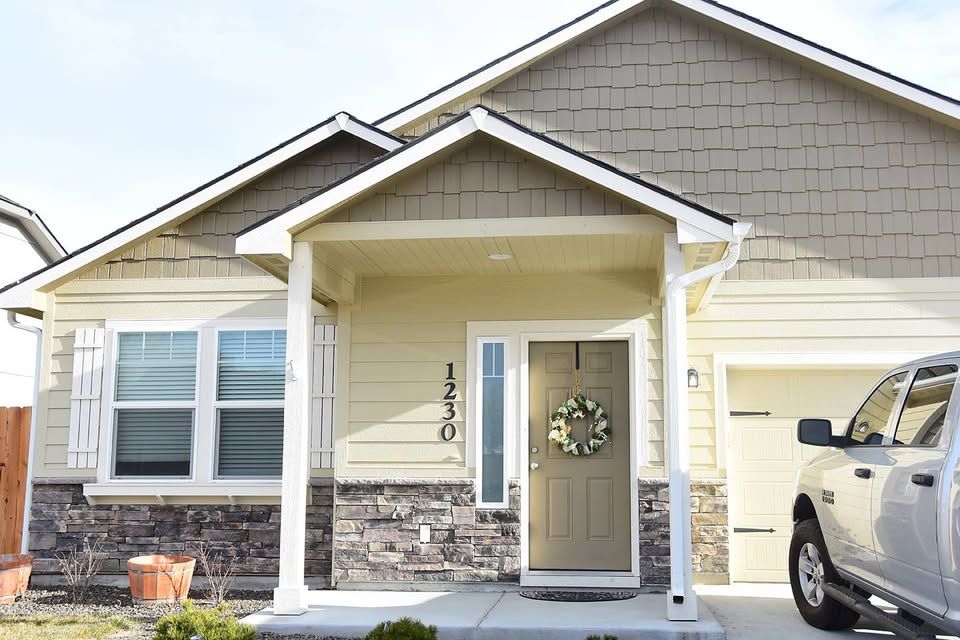 Long term rental home exterior front porch