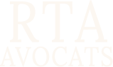 Logo du cabinet RTA Avocats de couleur crème.