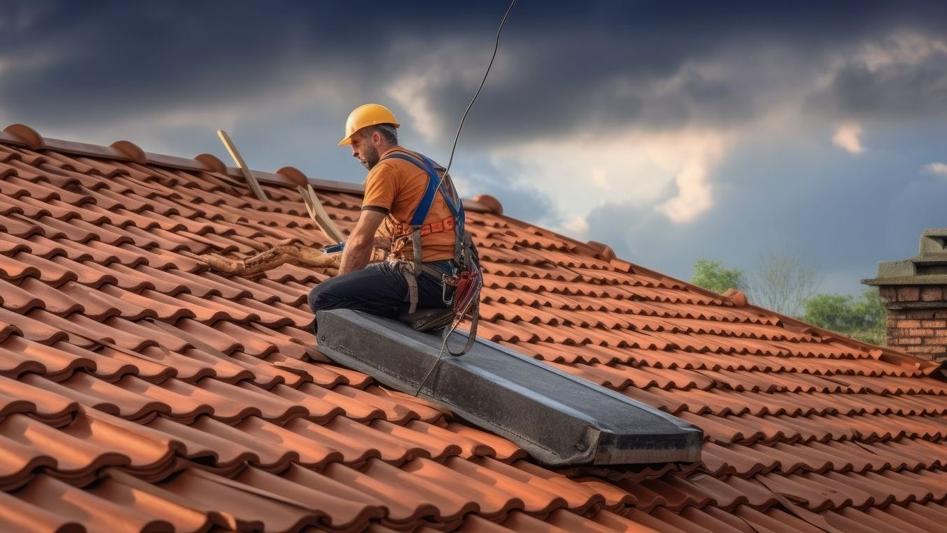 Vérification d'une toiture par un couvreur