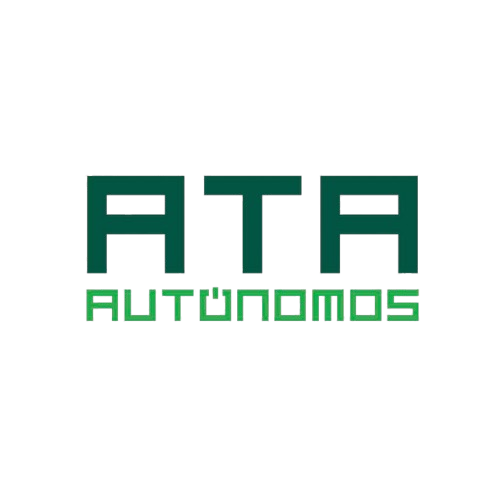 Logotipo verde: letras “ATA” encima de “AUTÓNOMOS” en verde.