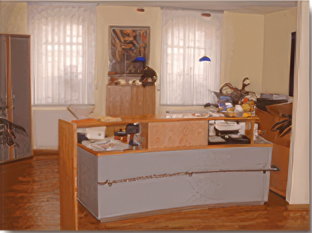 Medizinischer Untersuchungsraum mit Untersuchungstisch, Stühlen und Fenster mit Aussicht.