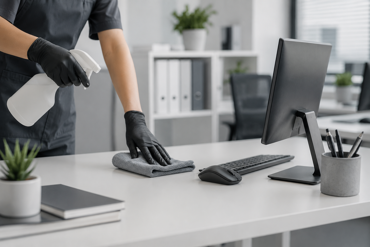Une personne portant des gants jaunes