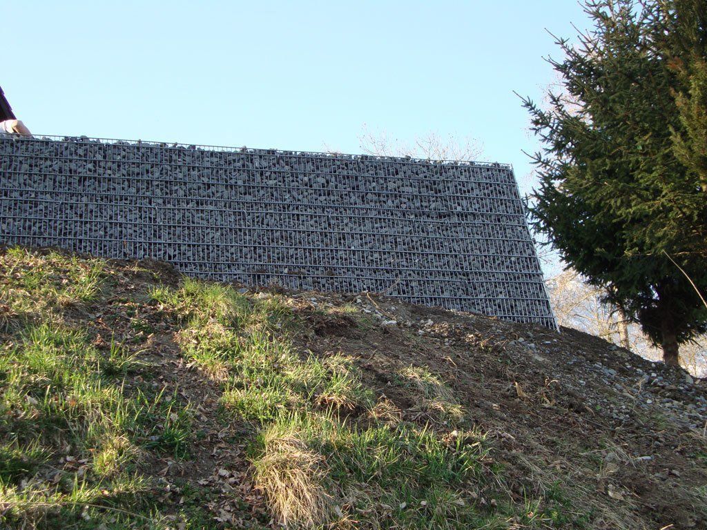 Stützmauer mit Gittermatten - GLB Bau Gams