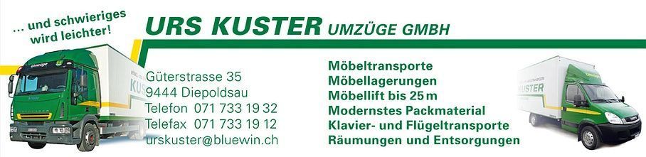 Visitenkarte der Urs Kuster Umzüge GmbH