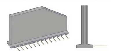 Schéma d'un mur de soutènement avec une coupe transversale montrant les éléments de base et de renforcement.
