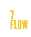 "7 FLOW" en may&uacute;sculas amarillas. El resto del texto es ilegible en blanco.