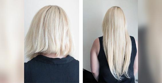 Tissage de cheveux, avant et après réalisation