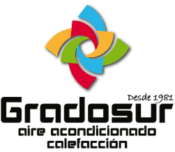 Gradosur logo with colorful pinwheel icon and text &ldquo;aire acondicionado calefacci&oacute;n&rdquo; and &ldquo;Desde 1981&rdquo;