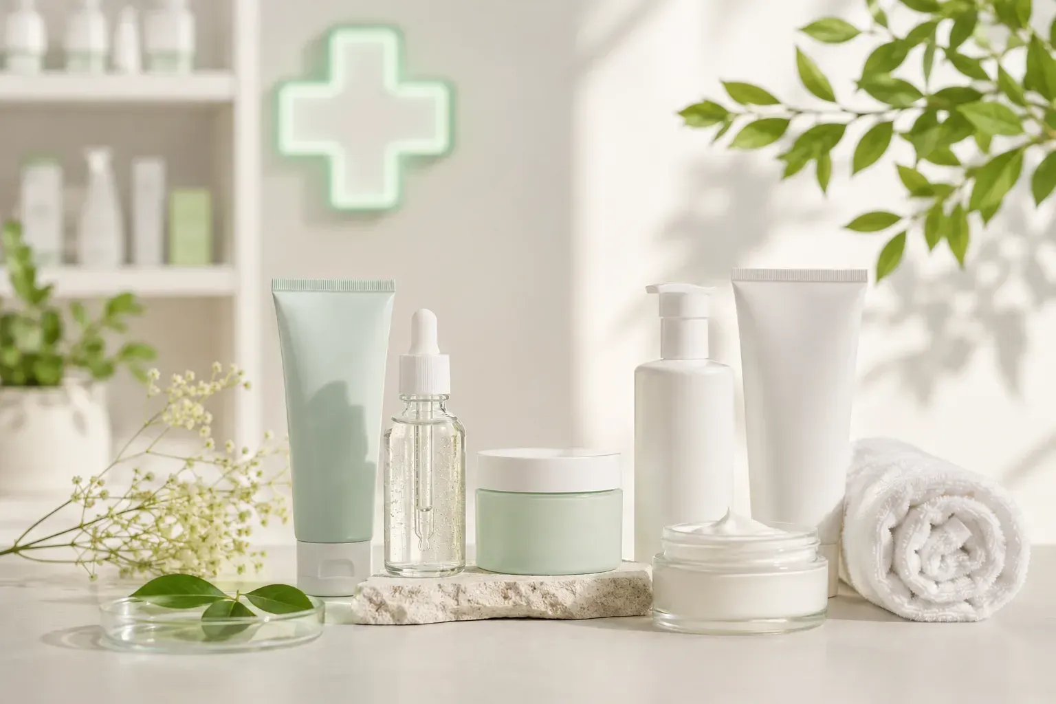 Productos minimalistas para el cuidado de la piel 