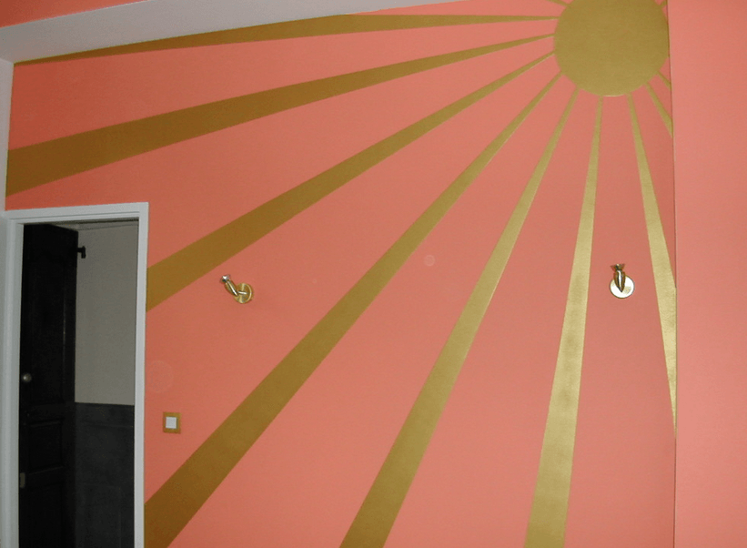 Finition béton or et rose