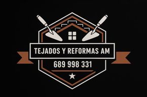 Se muestra un logotipo de Tejados y Reformas Medina sobre un fondo negro.