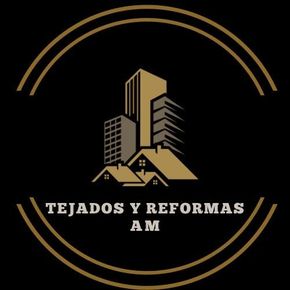 Se muestra un logotipo de Tejados y Reformas Medina sobre un fondo negro.