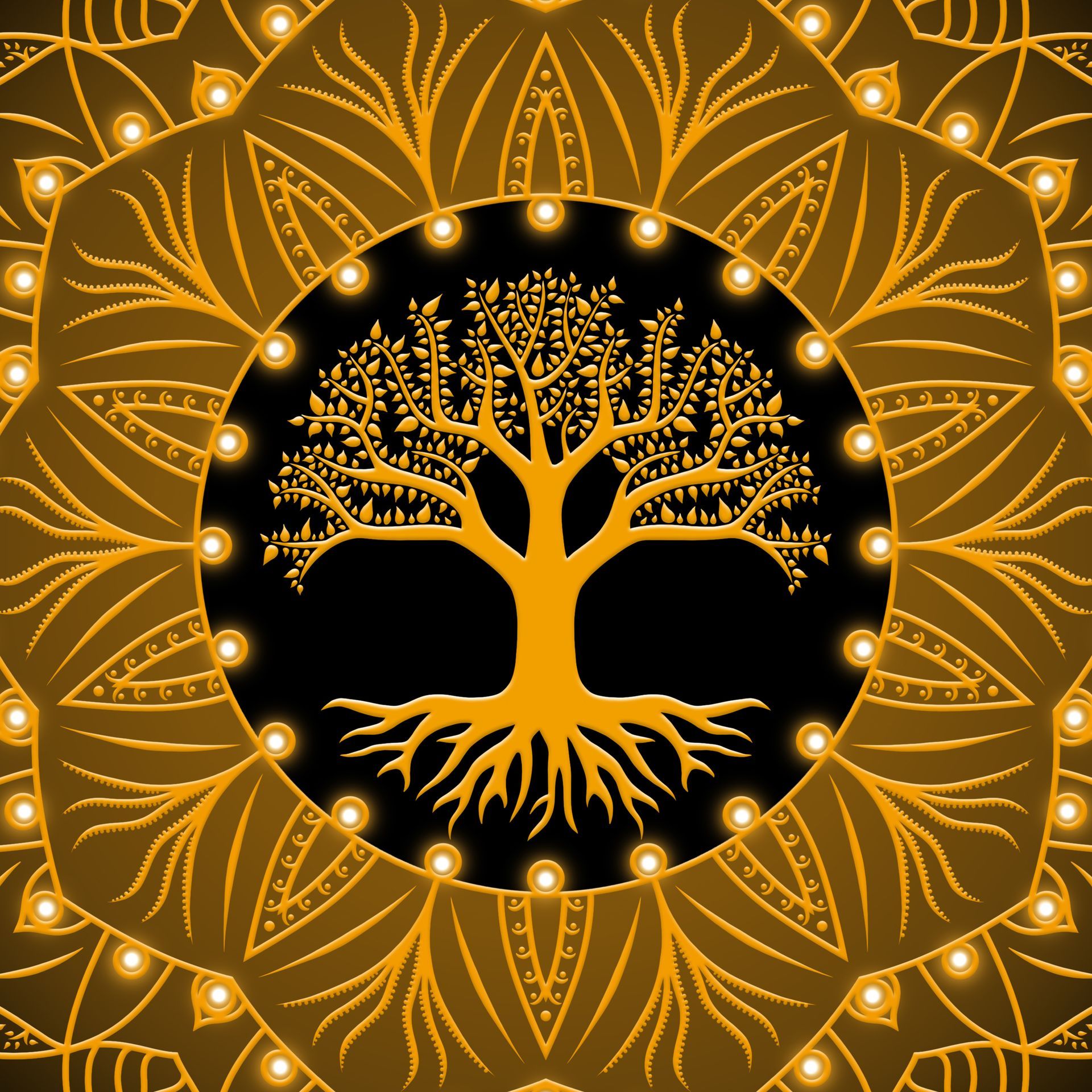 Tanja Brauweiler, Grafikkunst, Golden Spirit, Baum des Lebens