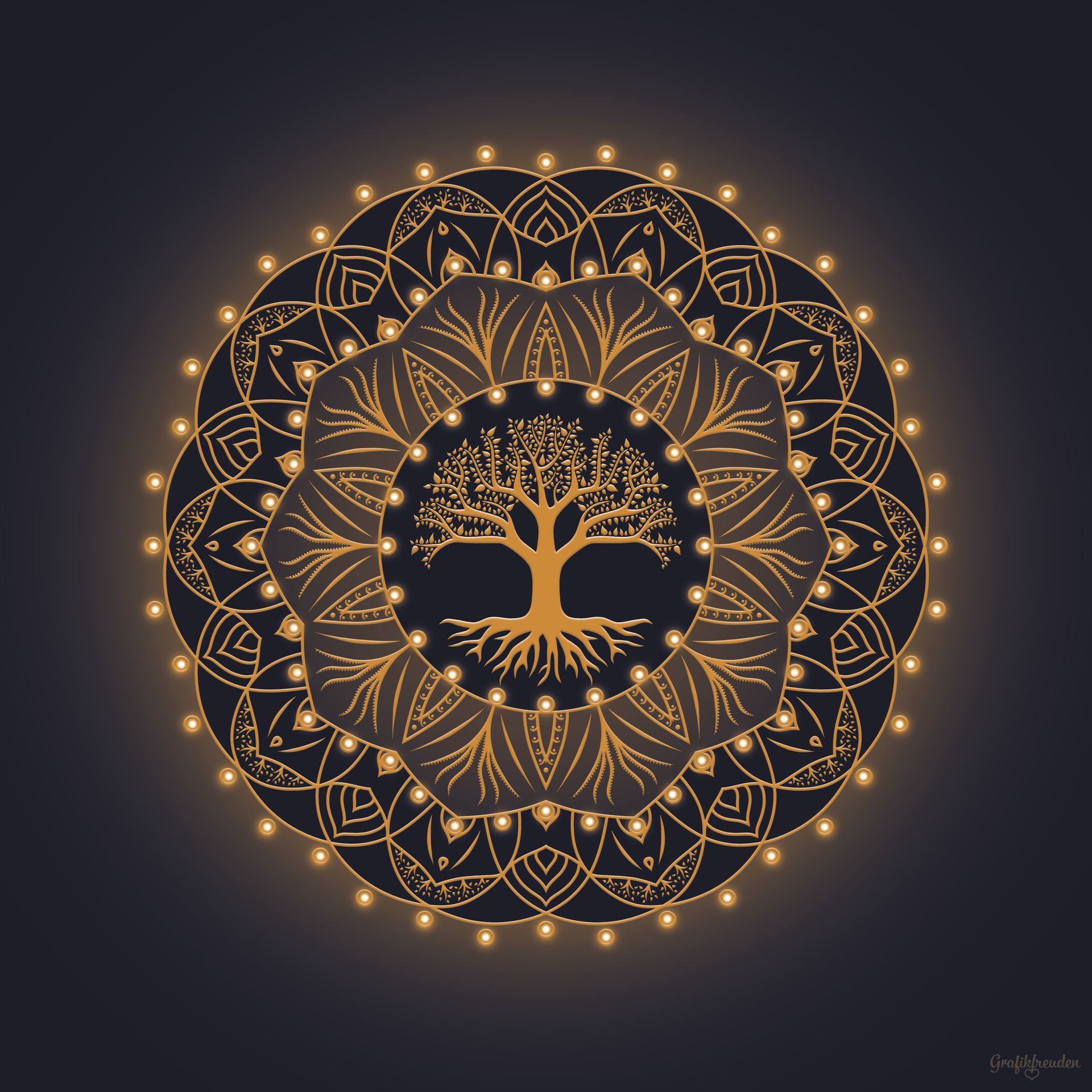 Grafikfreuden, Golden Spirit, Baum des Lebens