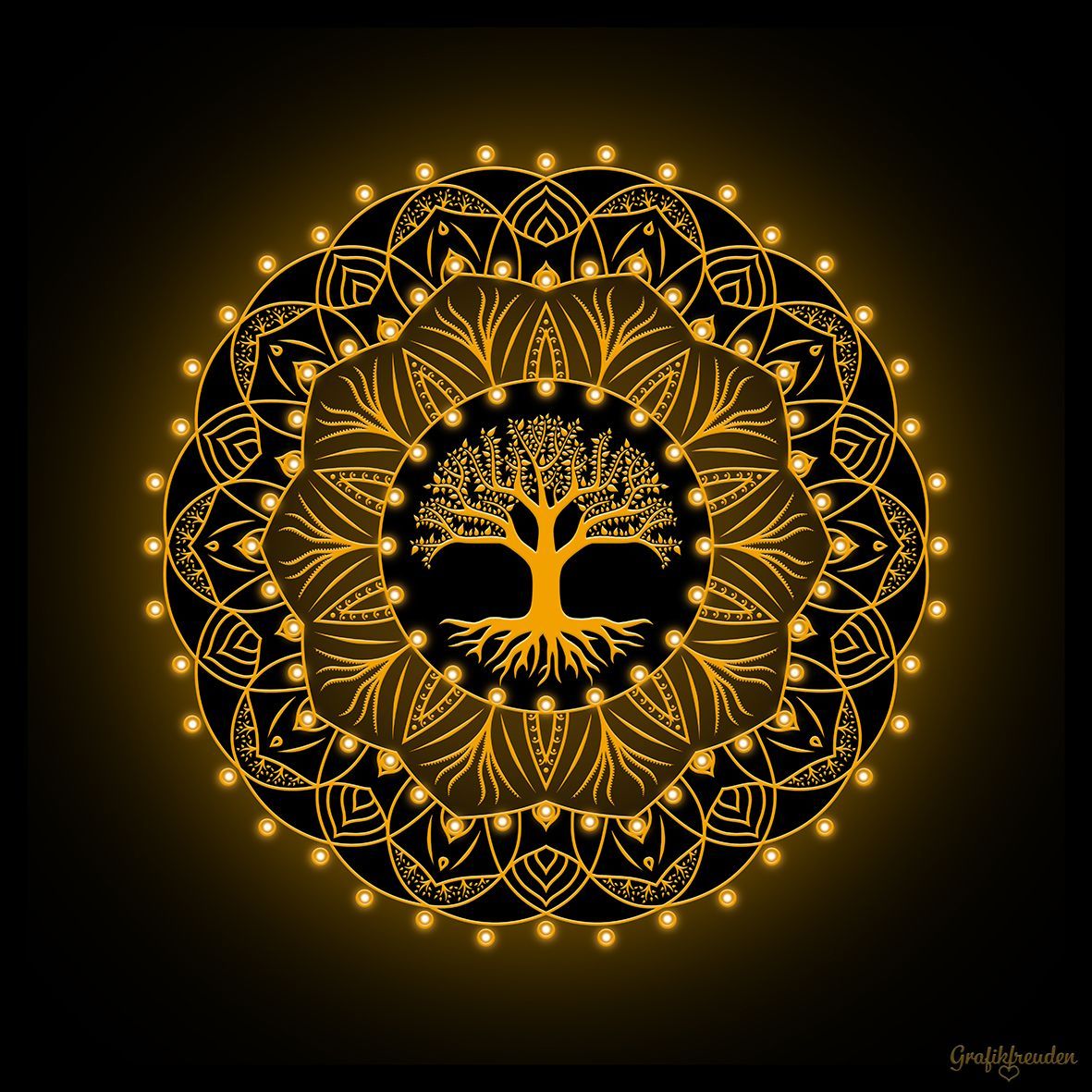 Grafikfreuden, Golden Spirit, Baum des Lebens