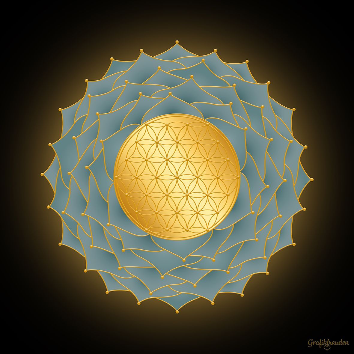 Grafikfreuden, Golden Spirit, Blume des Lebens