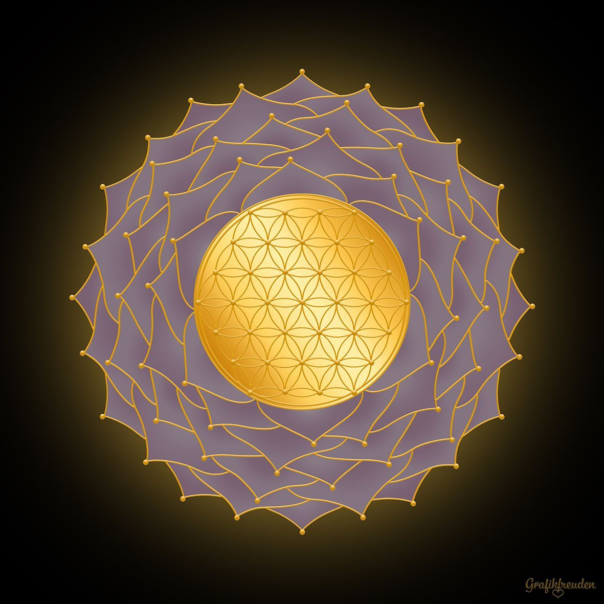 Grafikfreuden, Golden Spirit, Blume des Lebens