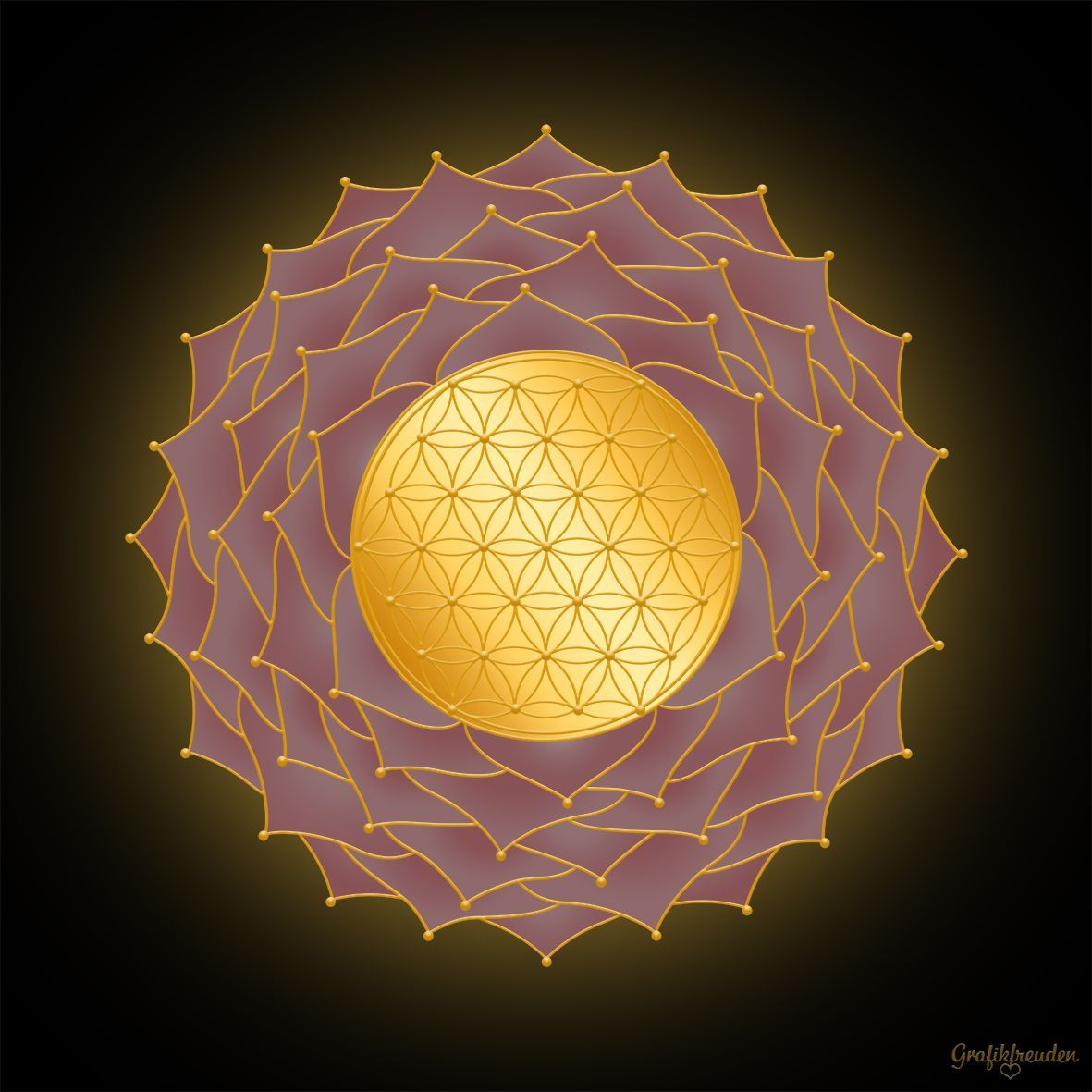 Grafikfreuden, Golden Spirit, Blume des Lebens