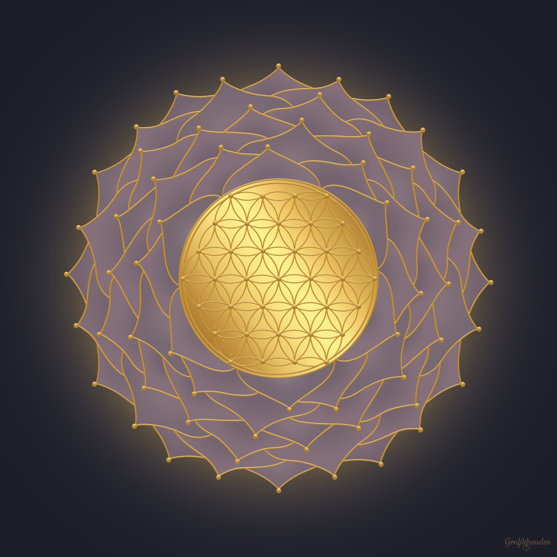 Grafikfreuden, Golden Spirit, Blume des Lebens