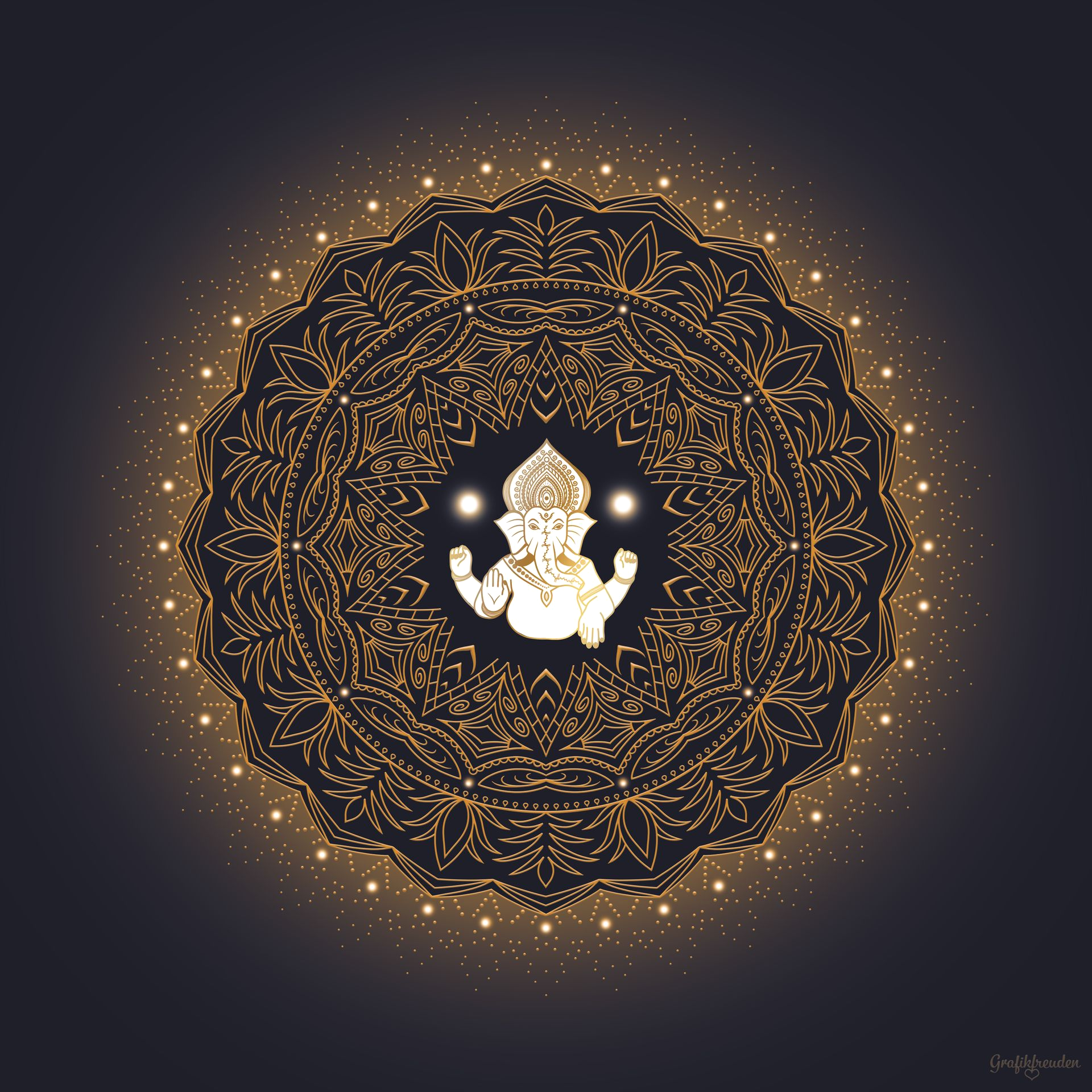 Grafikfreuden, Golden Spirit, Ganesha
