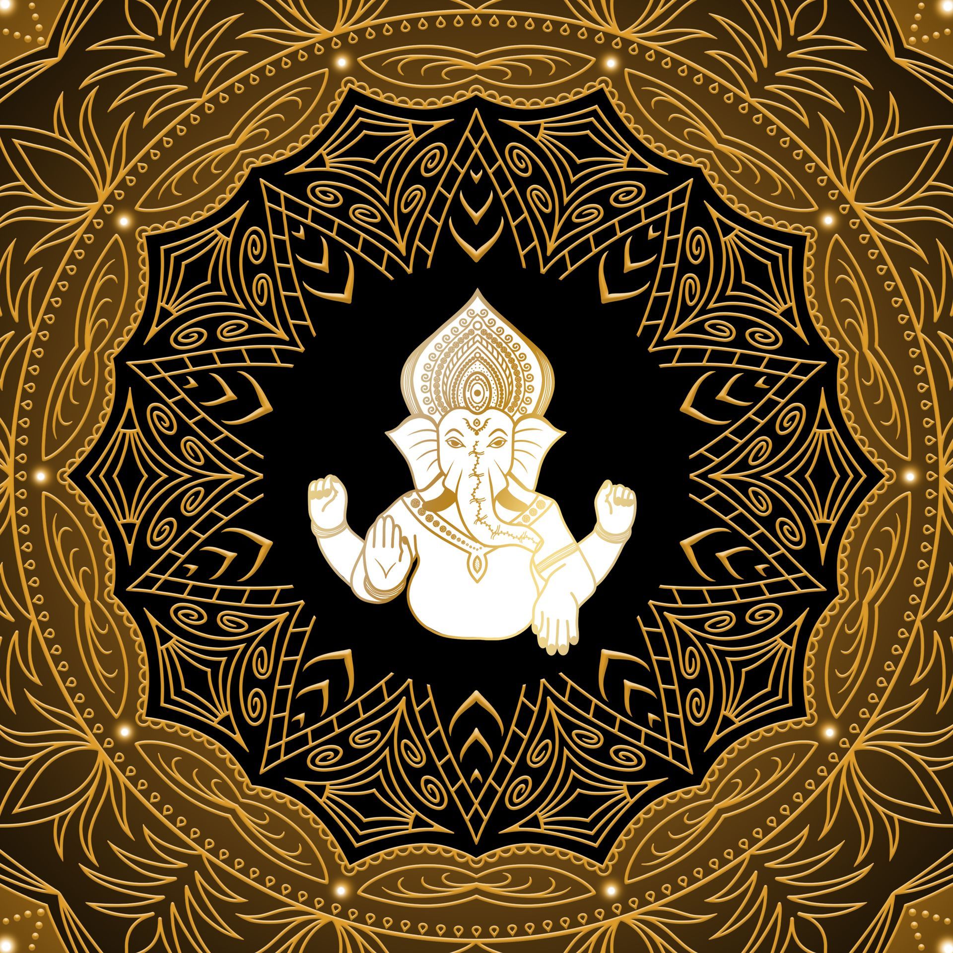 Tanja Brauweiler, Grafikkunst, Golden Spirit, Ganesha