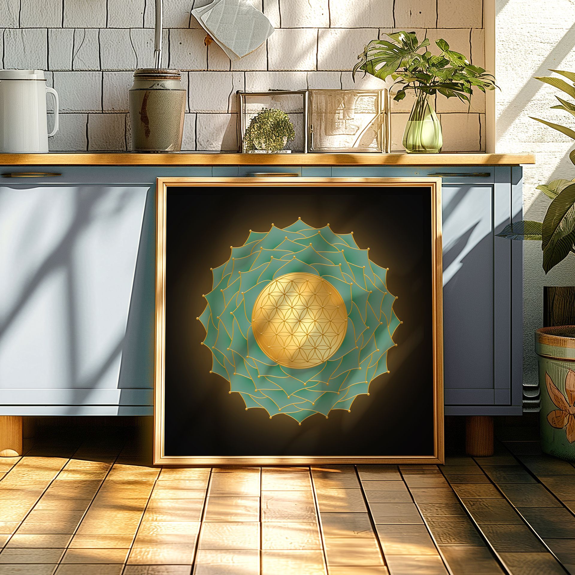 Tanja Brauweiler, Grafikkunst,Golden Spirit, Blume des Lebens