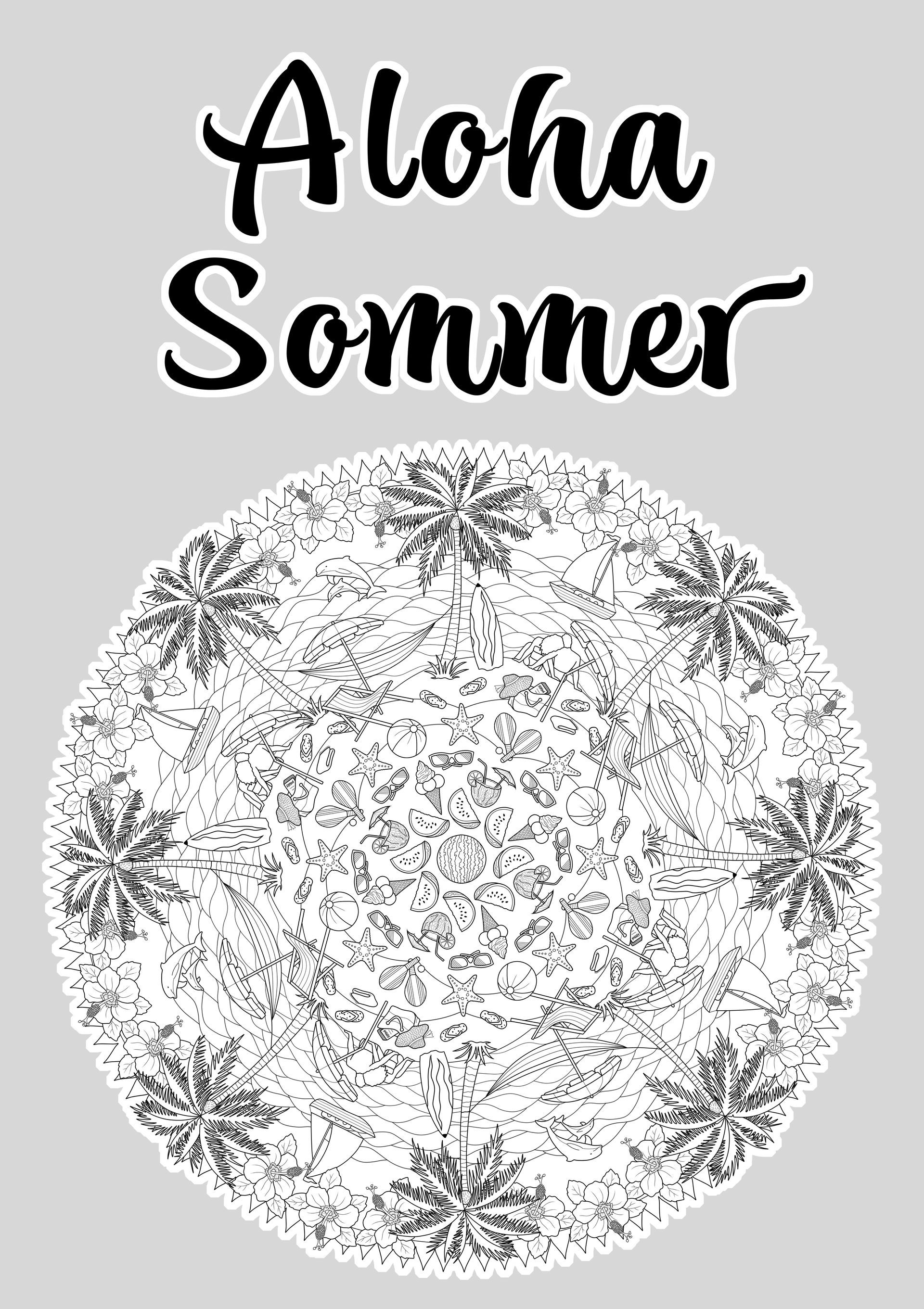 Malfreuden Ausmalbild A2/A3 Aloha Sommer