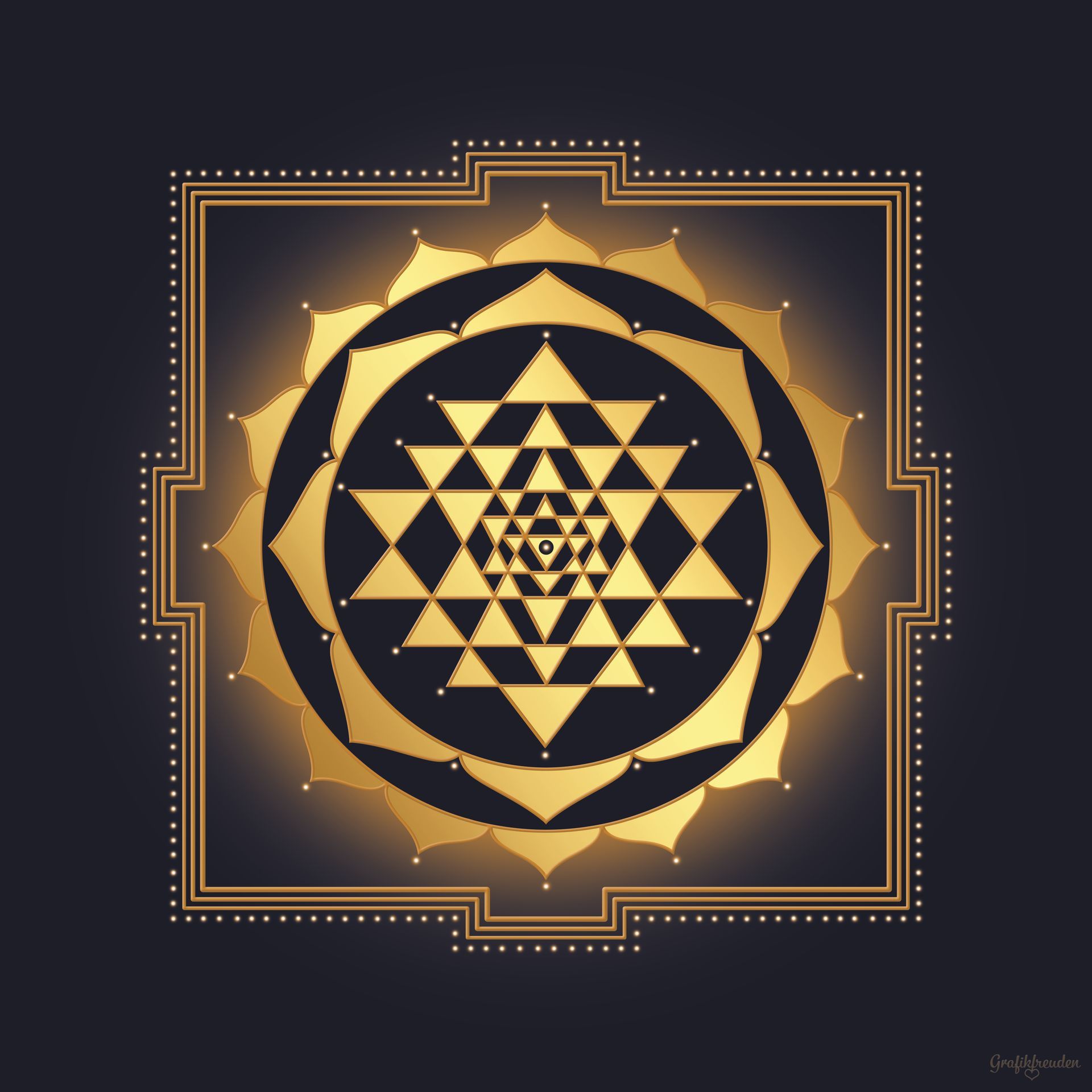 Grafikfreuden, Golden Spirit, Shri Yantra