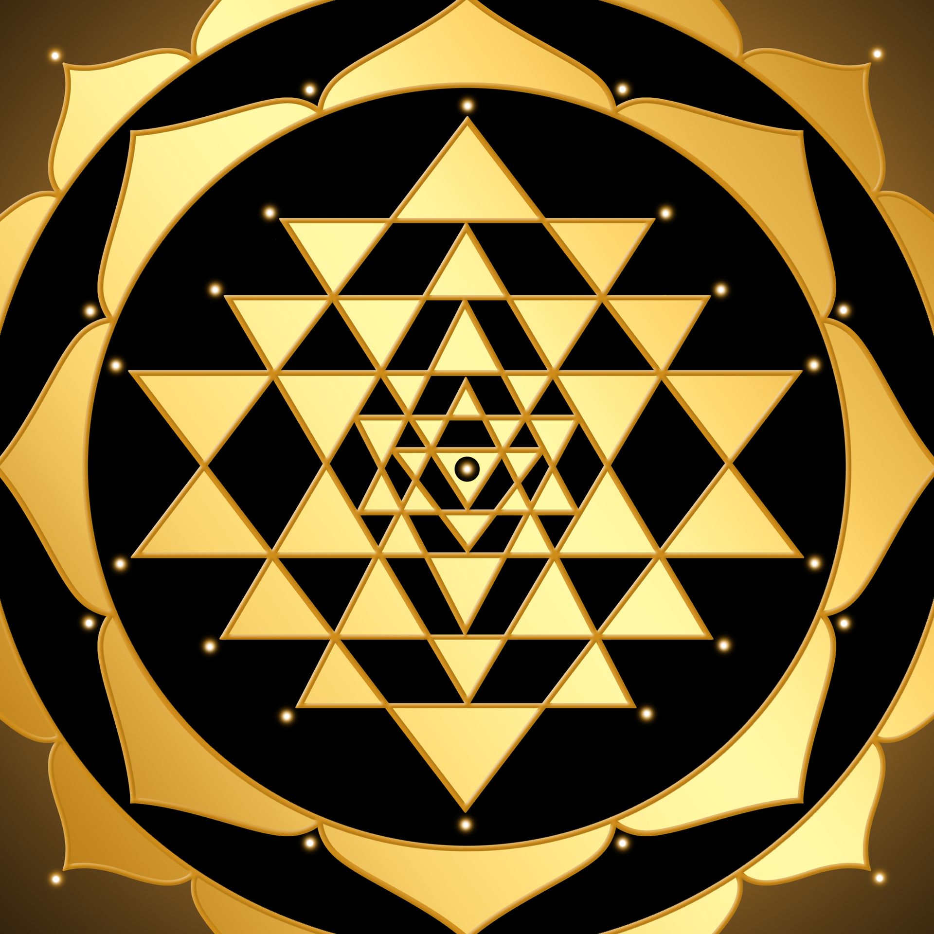 Tanja Brauweiler, Grafikkunst, Golden Spirit, Shri Yantra