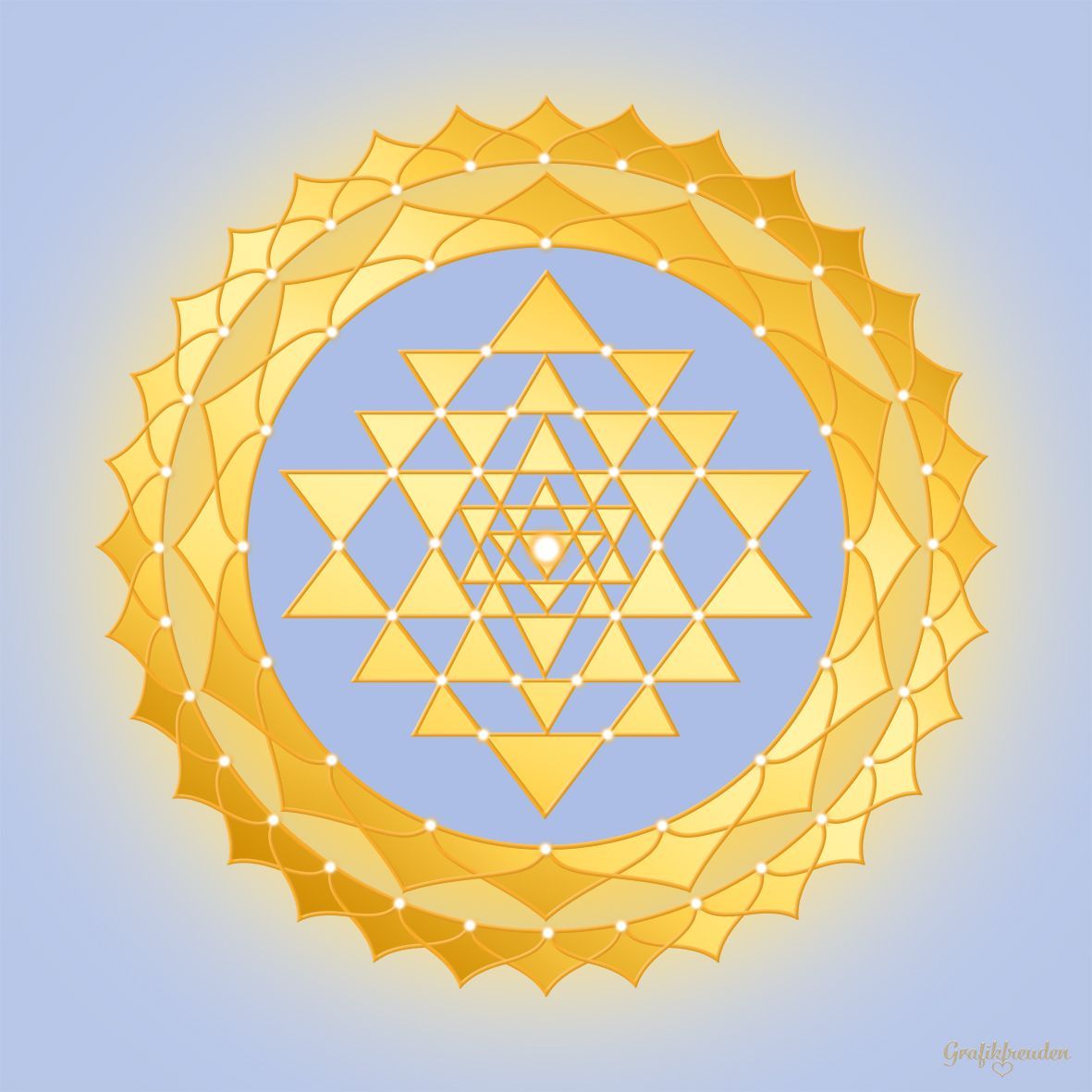 Grafikfreuden, Golden Spirit hell, Shri Yantra