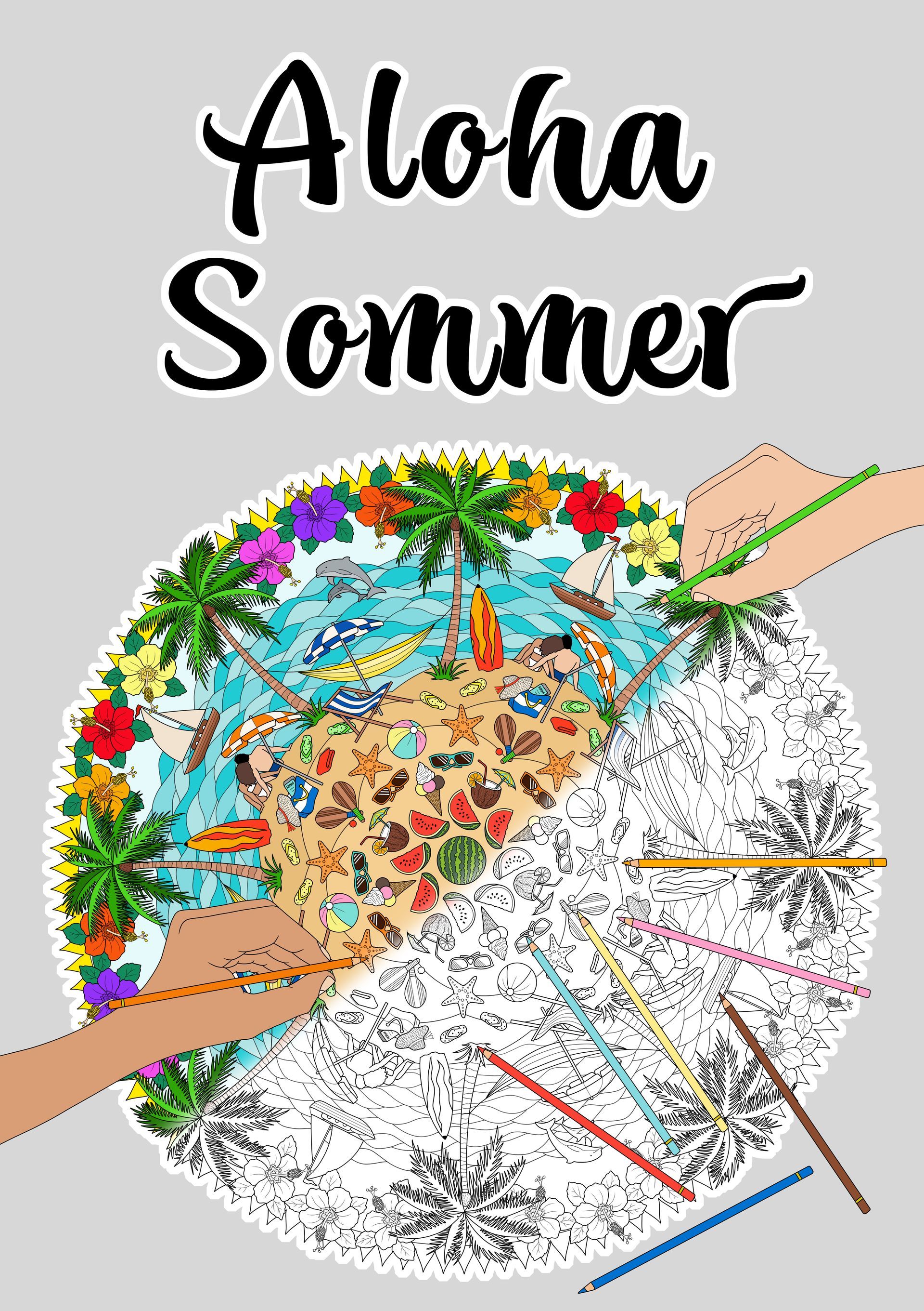 Malfreuden Ausmalbild A2/A3 Blüten Meer