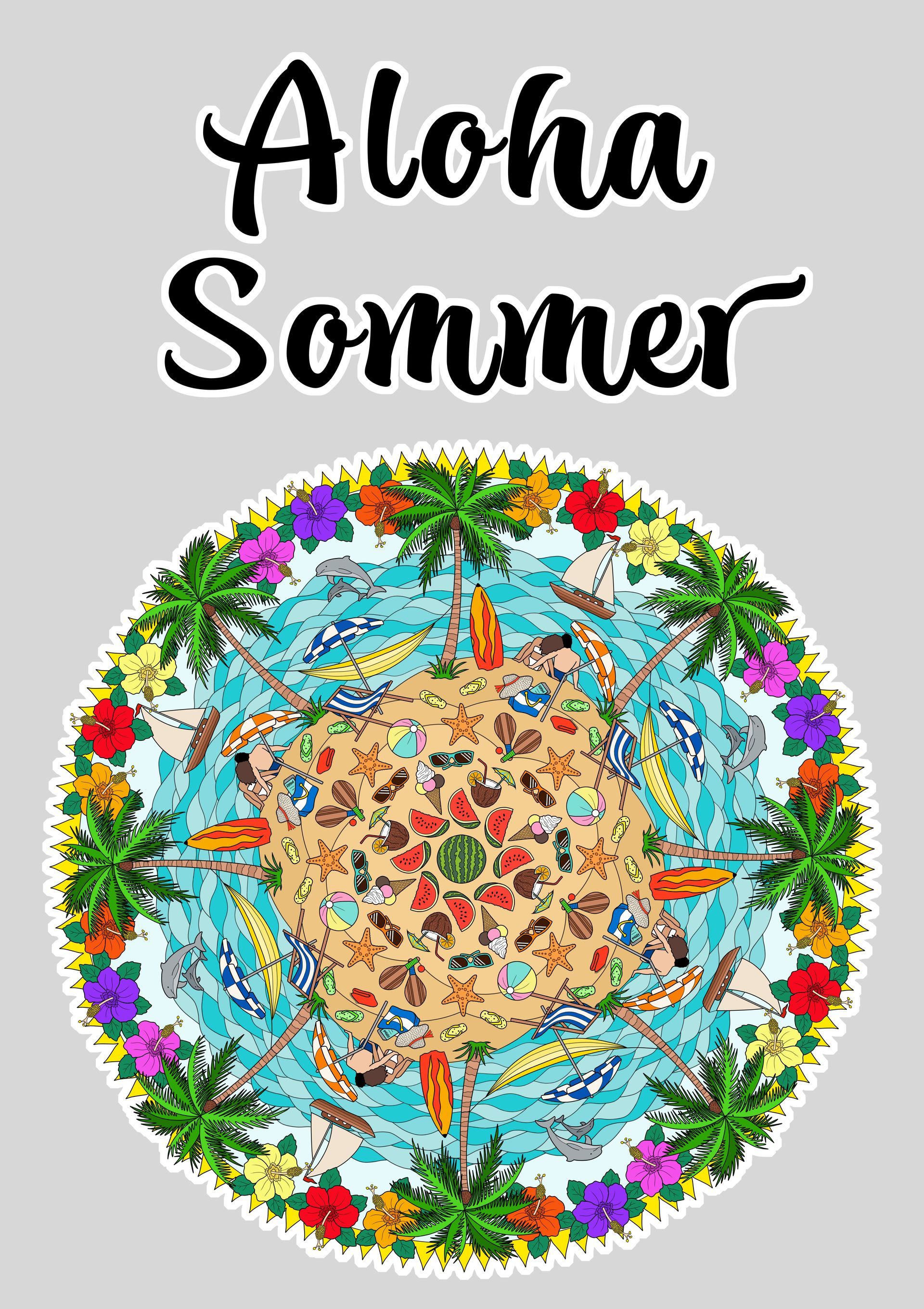 Malfreuden Ausmalbild A2/A3 Aloha Sommer