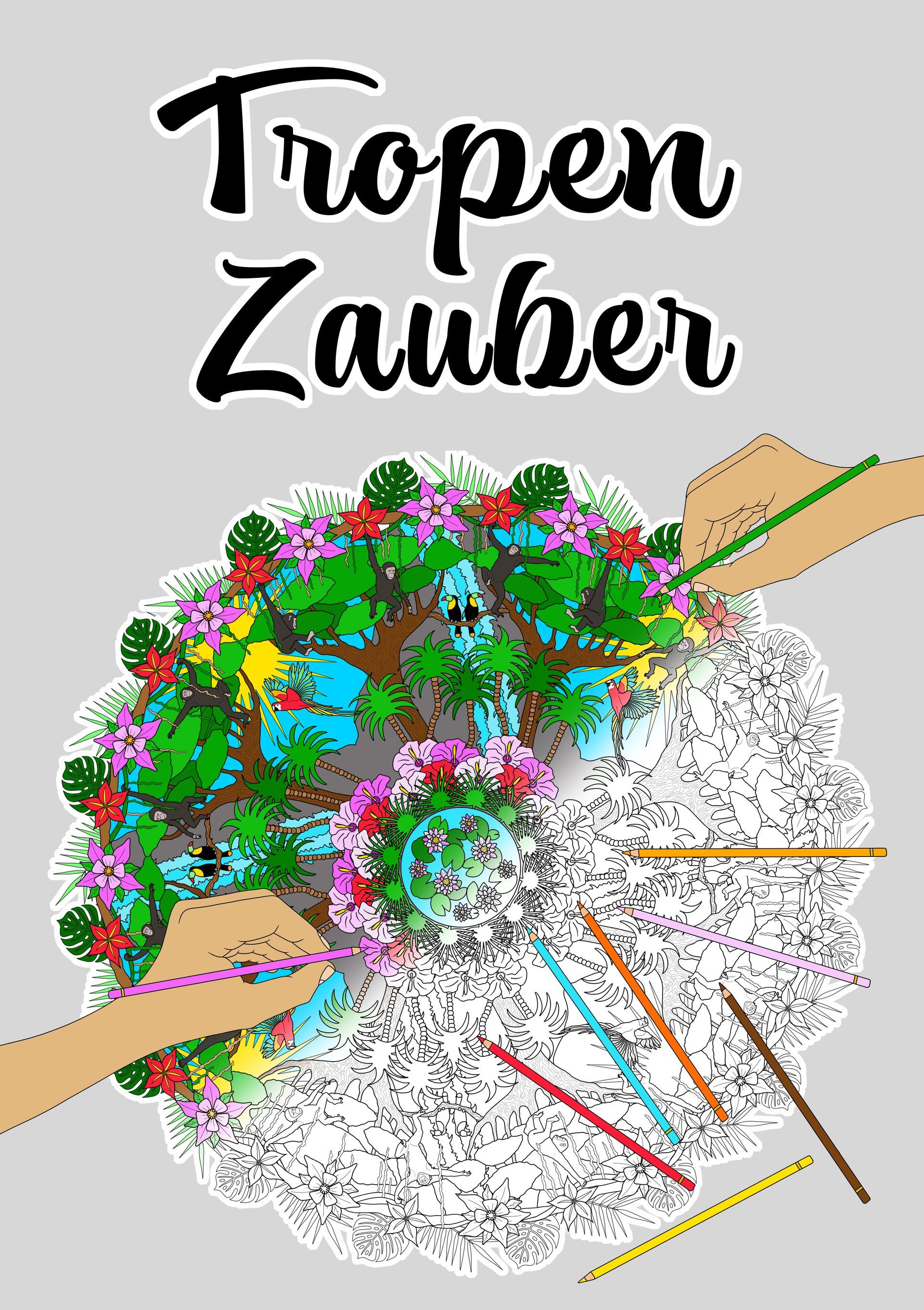 Malfreuden Ausmalbild A2/A3 Tropen Zauber