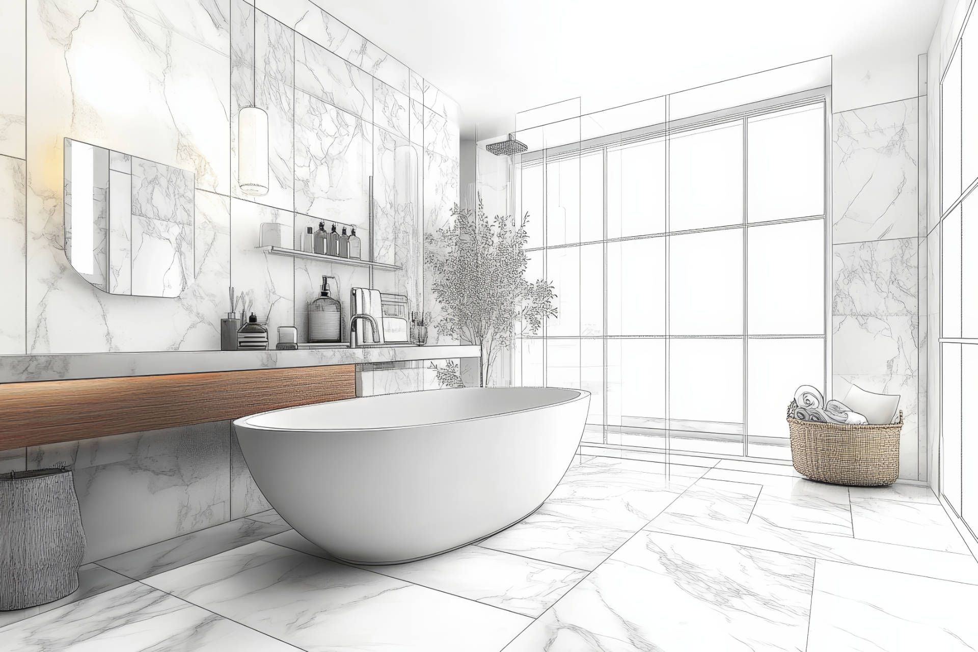 Helles Badezimmer