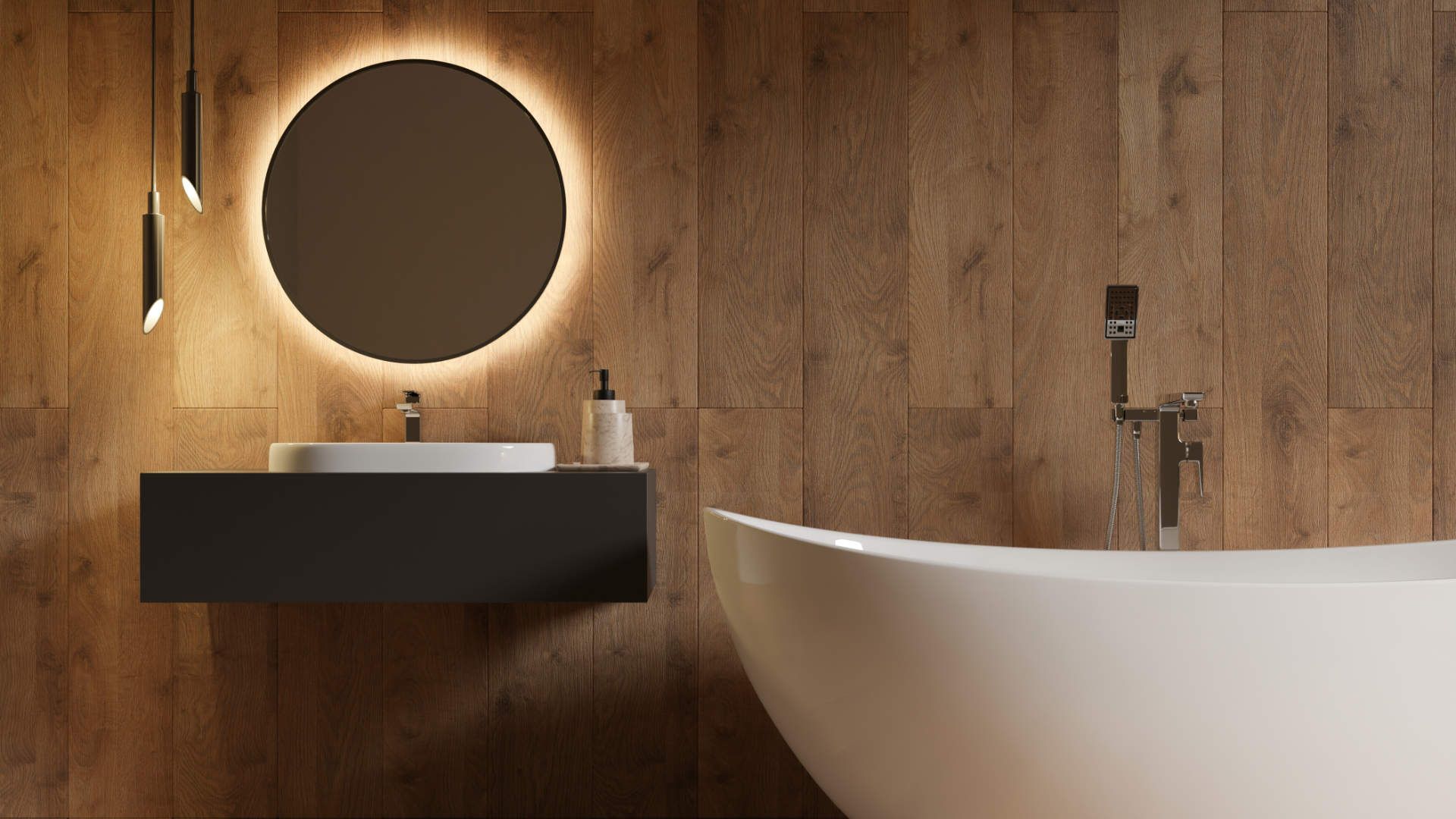 Badezimmer mit Holz 