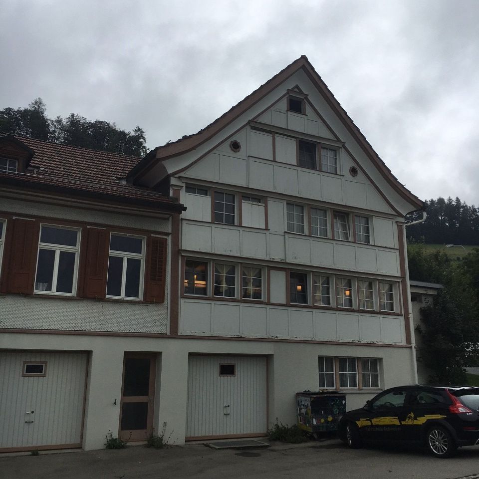 Hausfassade, Arbeit der Malerei Lampert