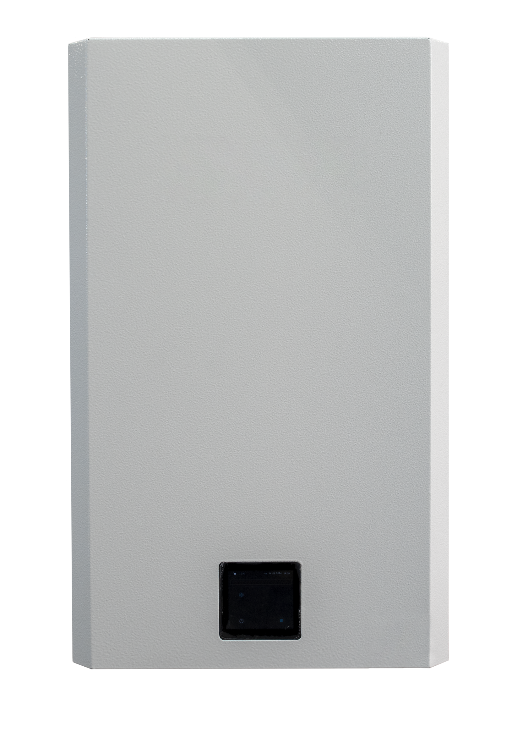 Chaudière électrique grise.