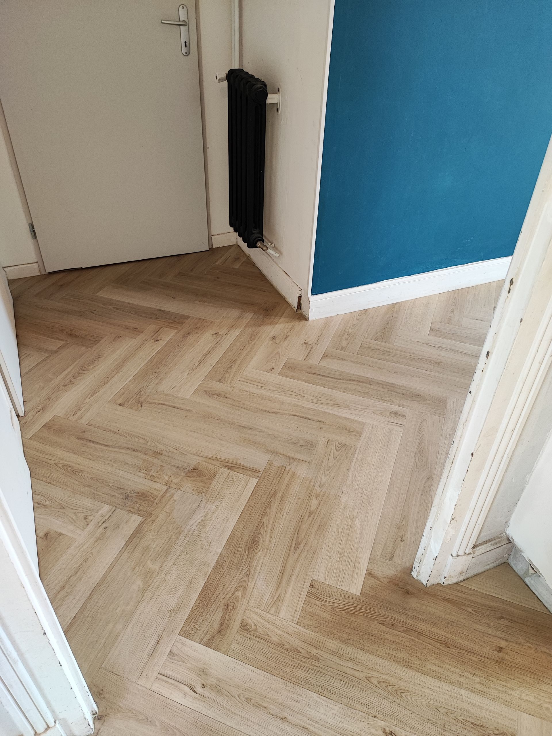 Pose de parquet en chevrons