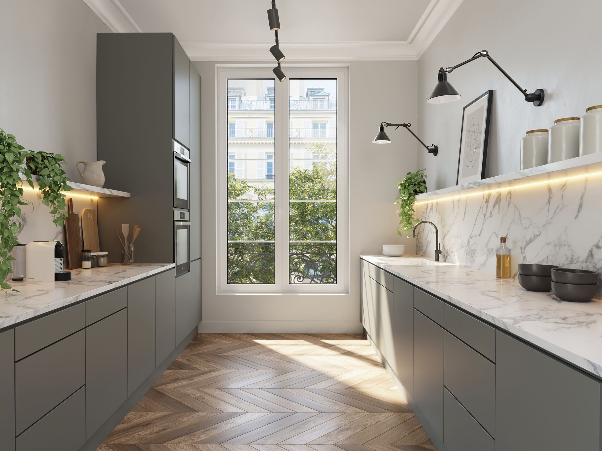 Fenêtre blanche à double vitrage dans un appartement moderne